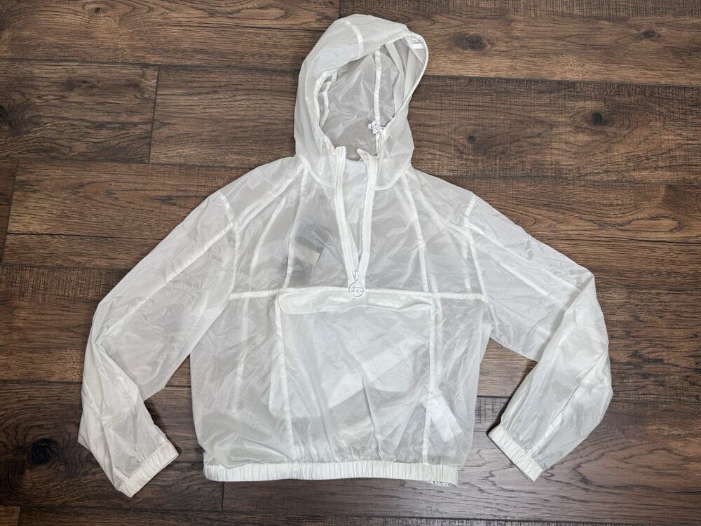 NWT J Lindeberg Translucent Lightweight Hood Golf Jacket White Sz Small